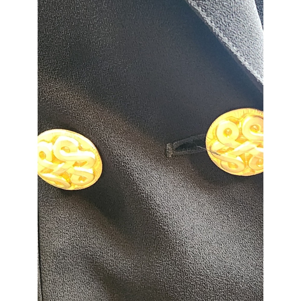 JENNA BLACK GOLD Woman's Embroidered BLAZER JACKET BUTTON size 6 - Picture 4 of 10